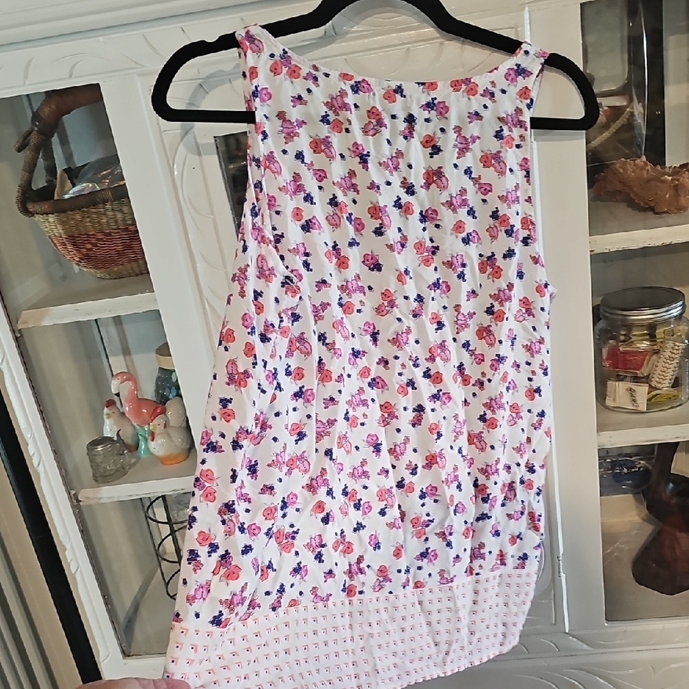 GAP White Floral Tank Top - Picture 3 of 7